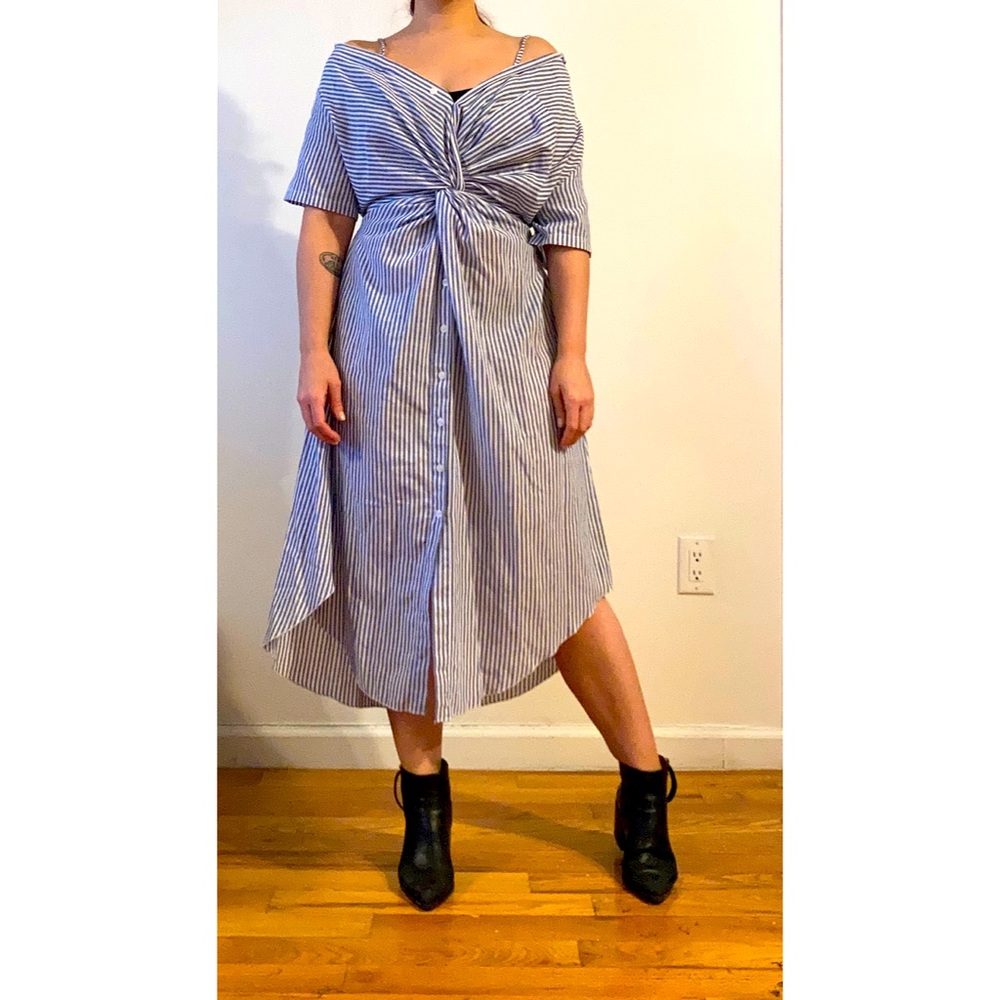 🥂SALE🥂 Pinkyotto blue and white striped shirt dress ☀️